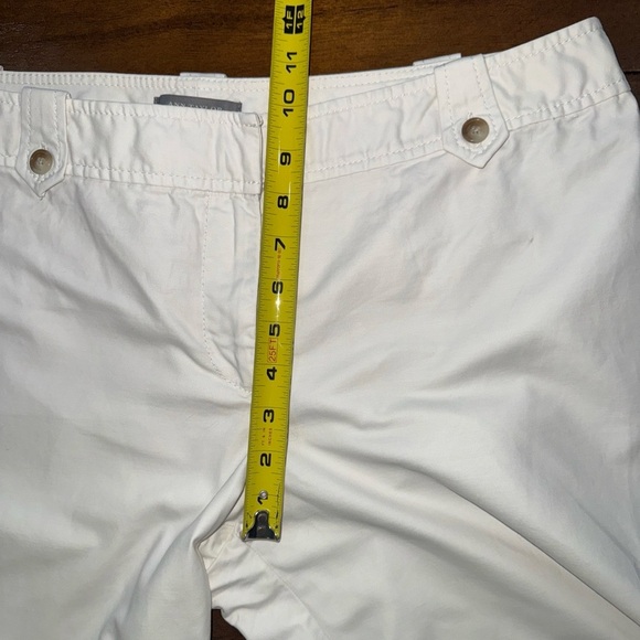 Ann Taylor Signature Fit Low on Waist White Cotton Stretch Ankle Crop Pants 12 - Picture 7 of 11